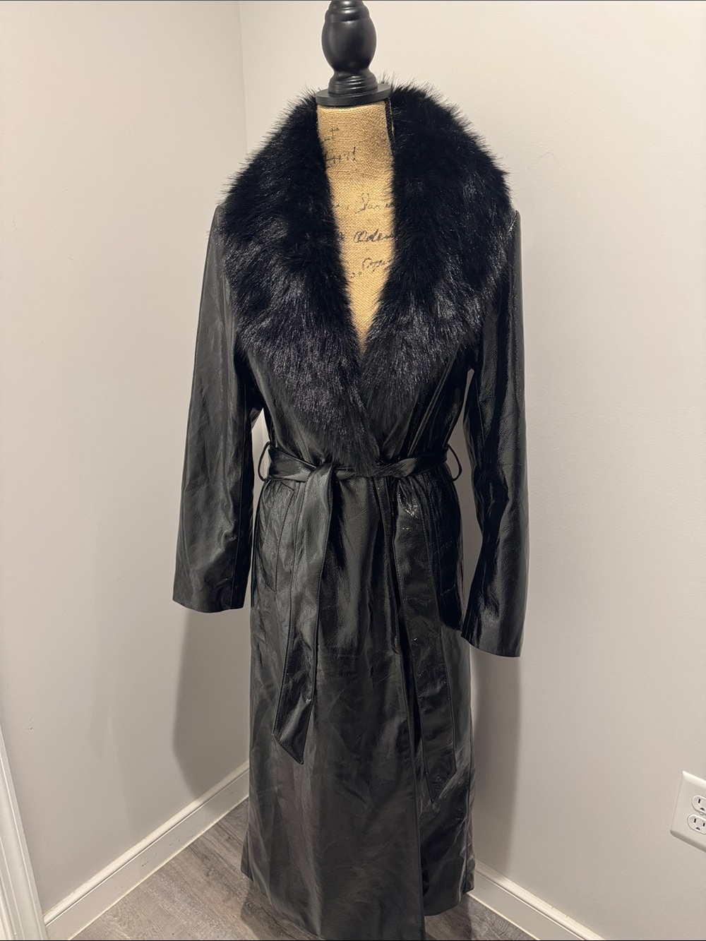 NWT Women’s Angel Wings by Lucy MacGill Black Trench Coat